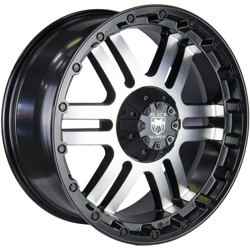 Llantas Aro 20X9 6X139.7 Et15 Black Mamba 6 Arms Black-Silver (Set 4 Llantas)