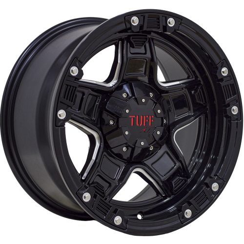 Llantas Aro 16X8 5X114 Et-13 Tuff At T-10 Gloss Black (Set 4 Llantas)