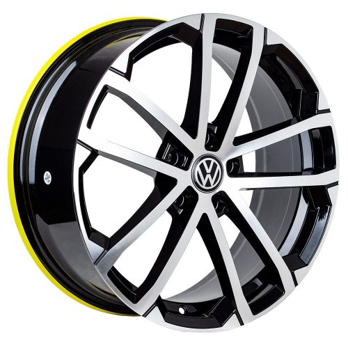 Llantas Aro 18X7.5 5X112 Et43 Volkswagen Black Machine Face 5088 (Set 4 Llantas)