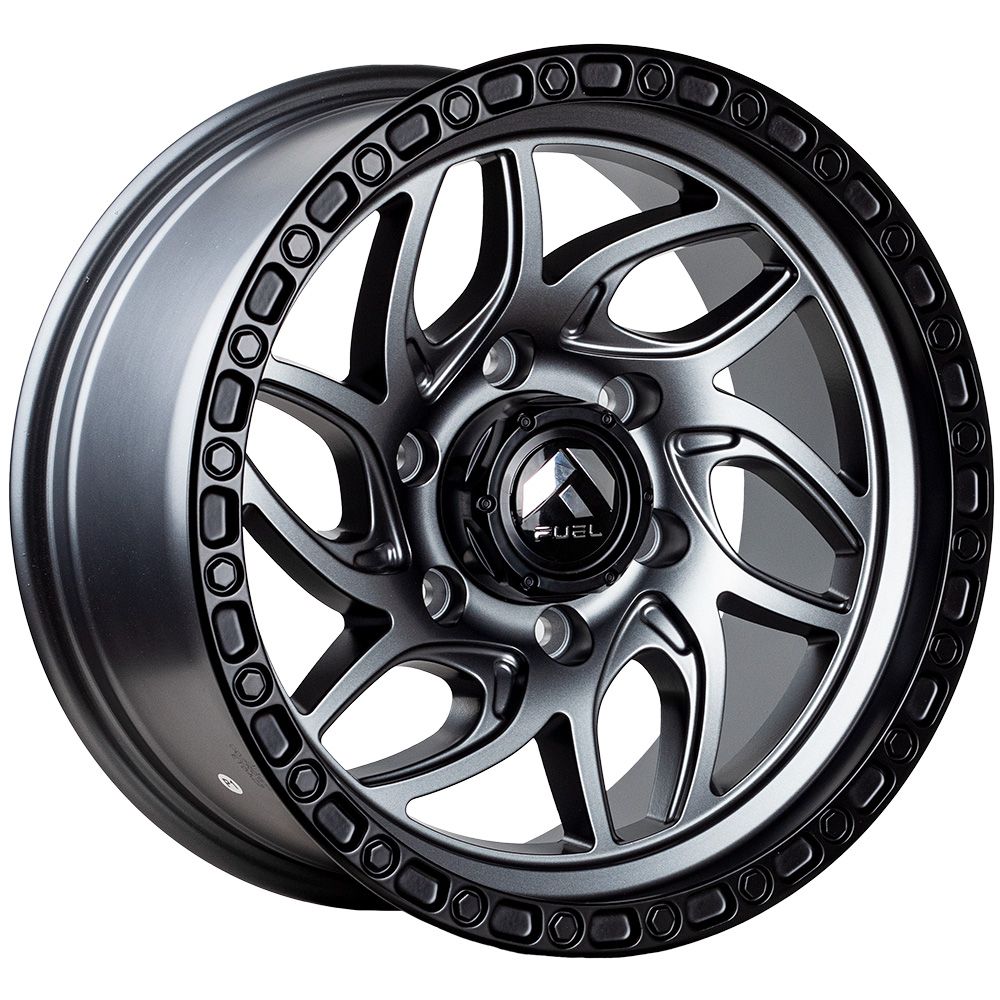 Llantas Aro 17X9 6X139.7 Et0 Fuel Matte Grey Black Lip 8876 (Set 4 Llantas)