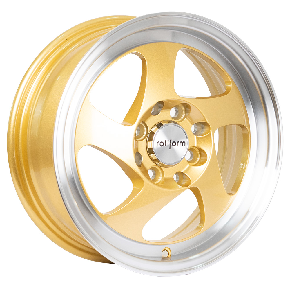 Llantas Aro 14X5.5 4X100 4X114.3 ET38 Rotiform 8801 Gold Lip (Set De 4 ...