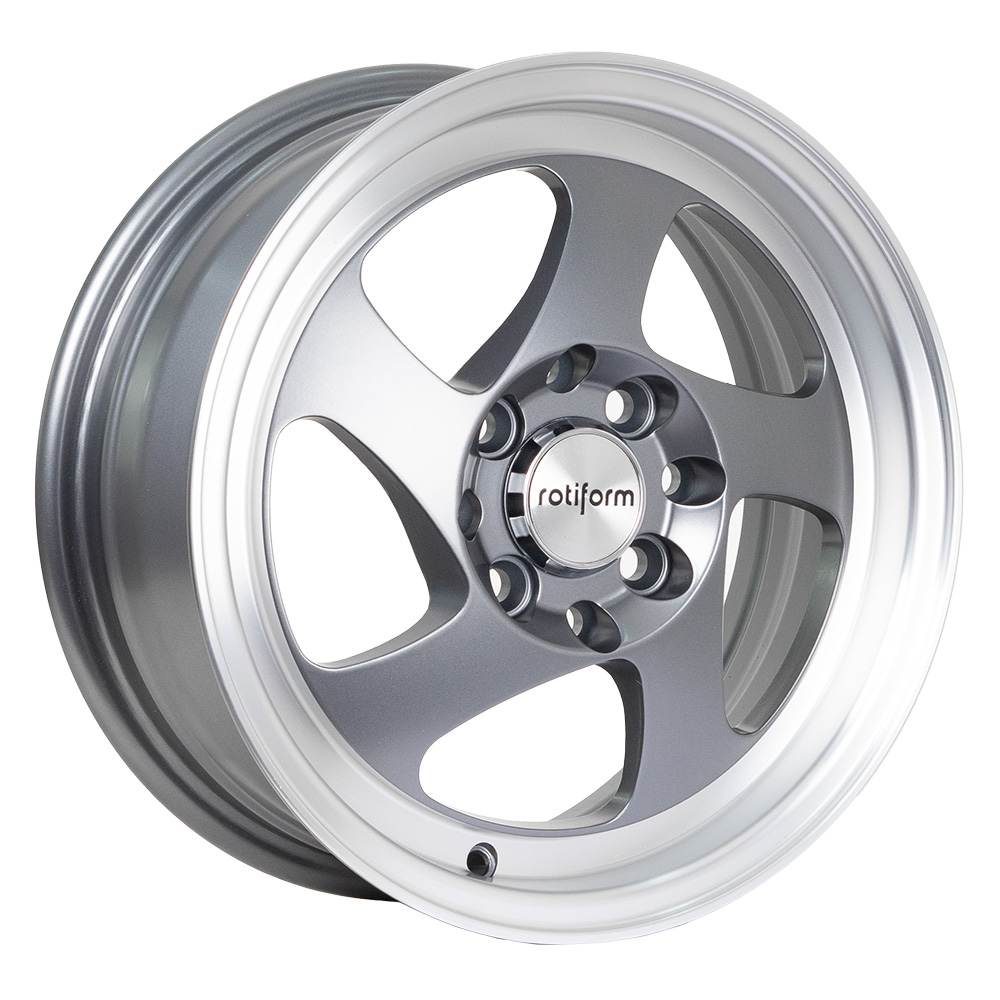 Llantas Aro 14X5.5 4X100 4X114.3 ET38 Rotiform 8801 Black Grey Lip (Set ...