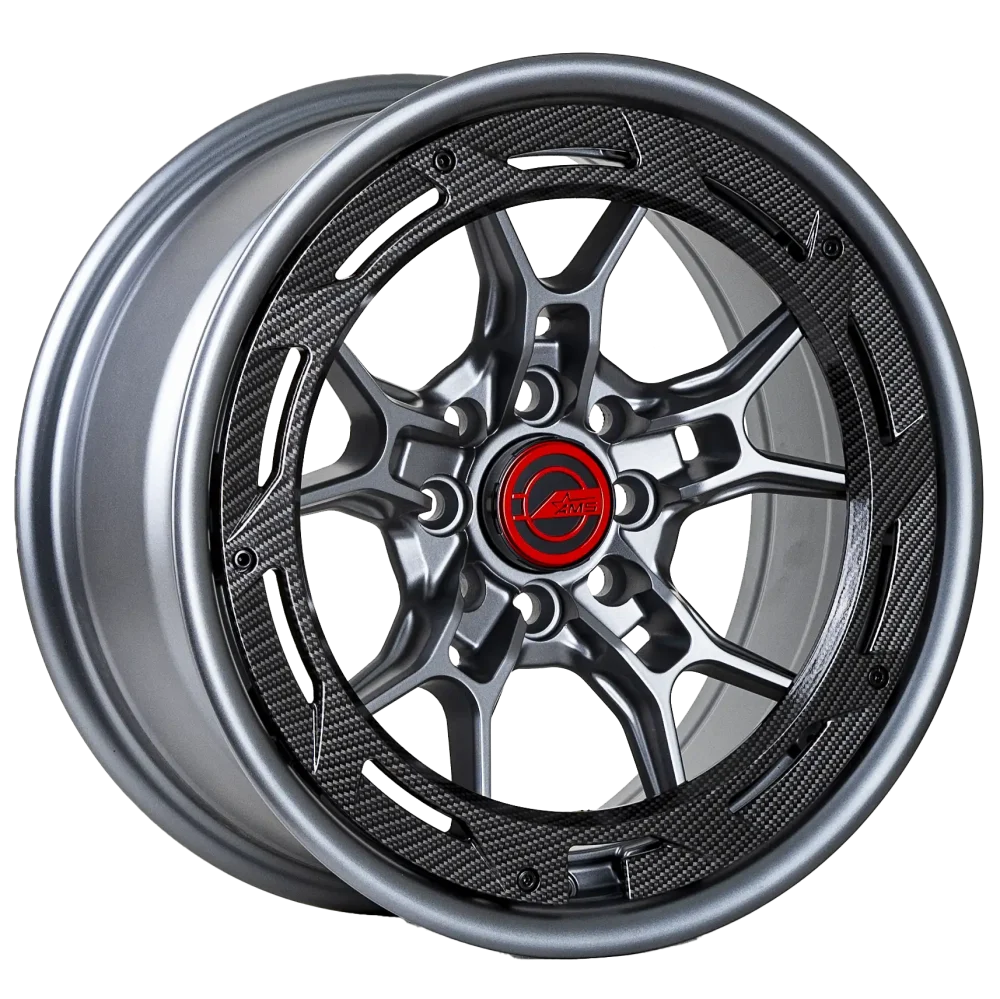 Llantas Aro 15x7 4x100 4x108 Et20 Ams QC1840B matte gun/carbon (Set 4 Llantas) - Imagen 2