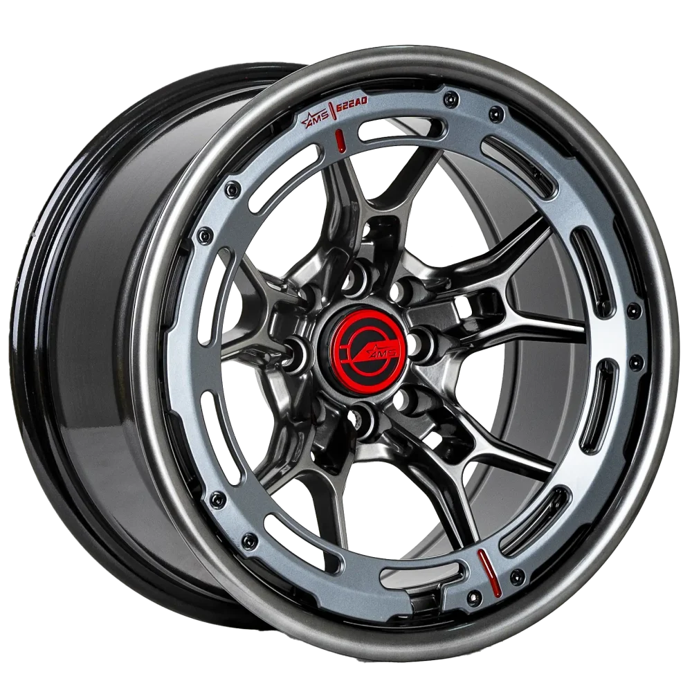 Llantas Aro 15x8 4x100 4x108 Et0 Ams QC1840A hb/matte grey (Set 4 Llantas) - Imagen 2