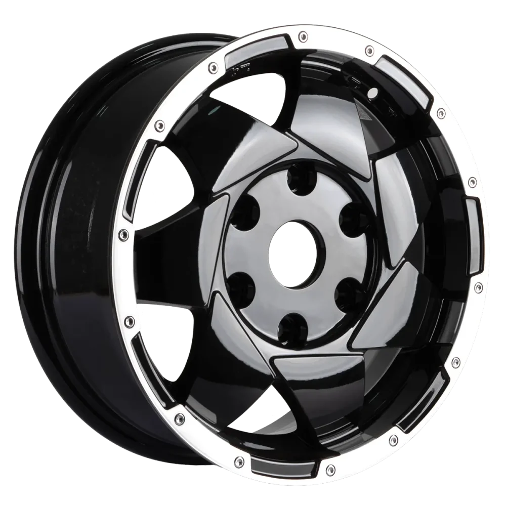 Llantas Aro 15X6 6x139.7 ET33 Shuriken Black + Black clear rim (Set De 2 Llantas)