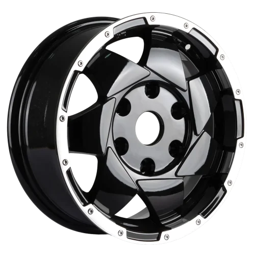 Llantas Aro 15X6 6×139.7 ET33 Shuriken Black + Black clear rim (Set De 2 Llantas)