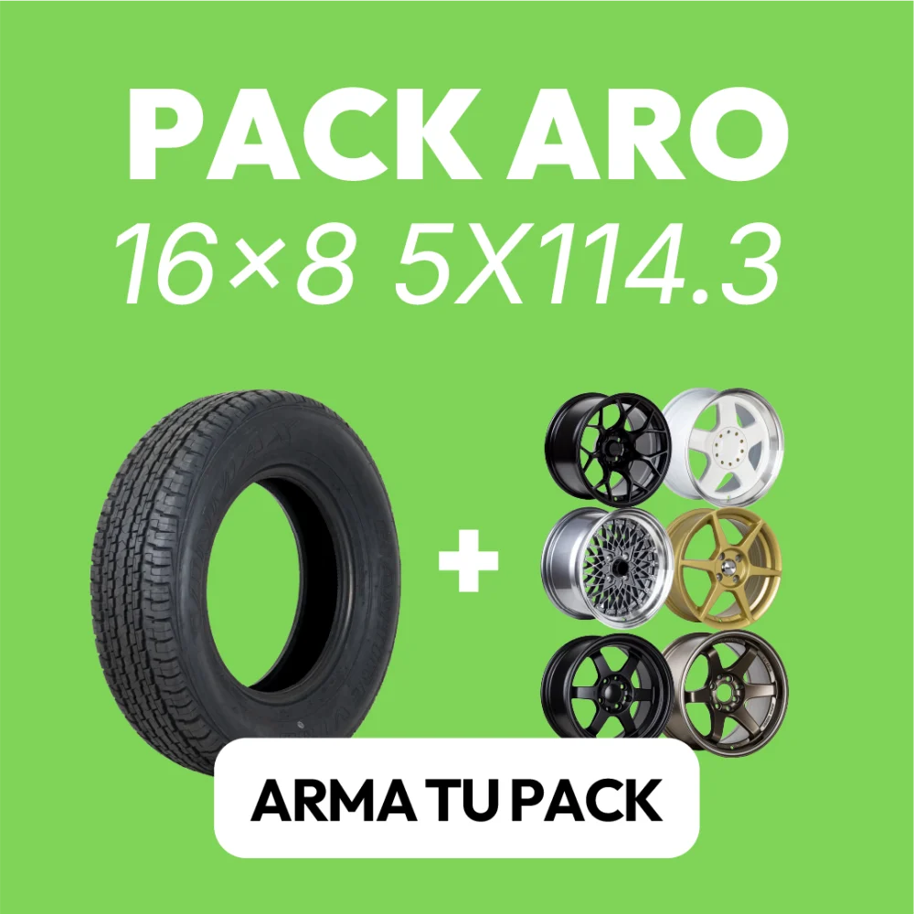 Pack Llanta Aro 16x8 5x114.3 + Neumático 235/70R16 106H Vinmax Giantire VT88 A/T